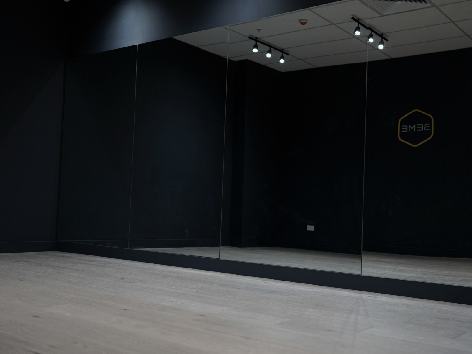 Dance studio with black wall